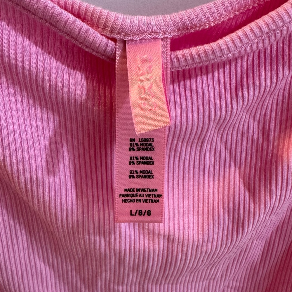 Pink Ribbed Tank Top